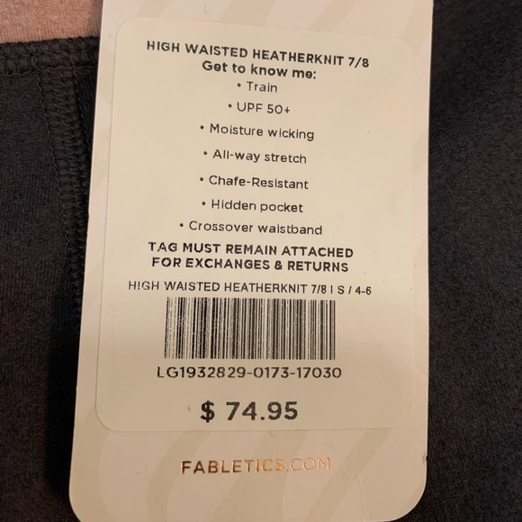 Fabletics High Waisted Heatherknit 7/8 - Picture 2 of 2